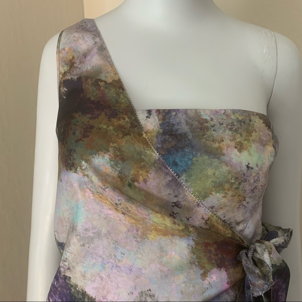 NWT SACHIN + BABI Silk Monet Ankasa Vickie Dress One Shoulder Wrap Pastel Size 4 - Picture 6 of 16